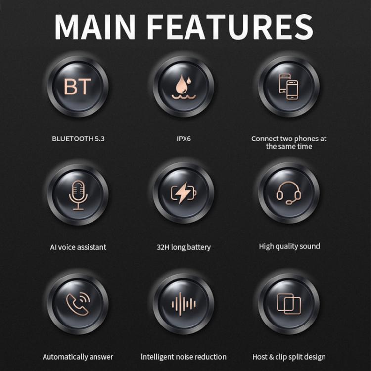 SOMAN Motorcycle Helmet Bluetooth Headset Stereo Voice Microphone, Style:M6-Hard Mic - Motorcycle Walkie Talkie by SOMAN | Online Shopping UK | buy2fix