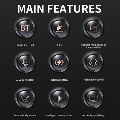 SOMAN Motorcycle Helmet Bluetooth Headset Stereo Voice Microphone, Style:M6-Soft Mic - Motorcycle Walkie Talkie by SOMAN | Online Shopping UK | buy2fix