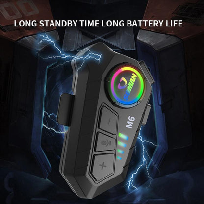 SOMAN Motorcycle Helmet Bluetooth Headset Stereo Voice Microphone, Style:M6-Soft Mic - Motorcycle Walkie Talkie by SOMAN | Online Shopping UK | buy2fix