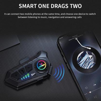 SOMAN Motorcycle Helmet Bluetooth Headset Stereo Voice Microphone, Style:M6-Soft Mic - Motorcycle Walkie Talkie by SOMAN | Online Shopping UK | buy2fix