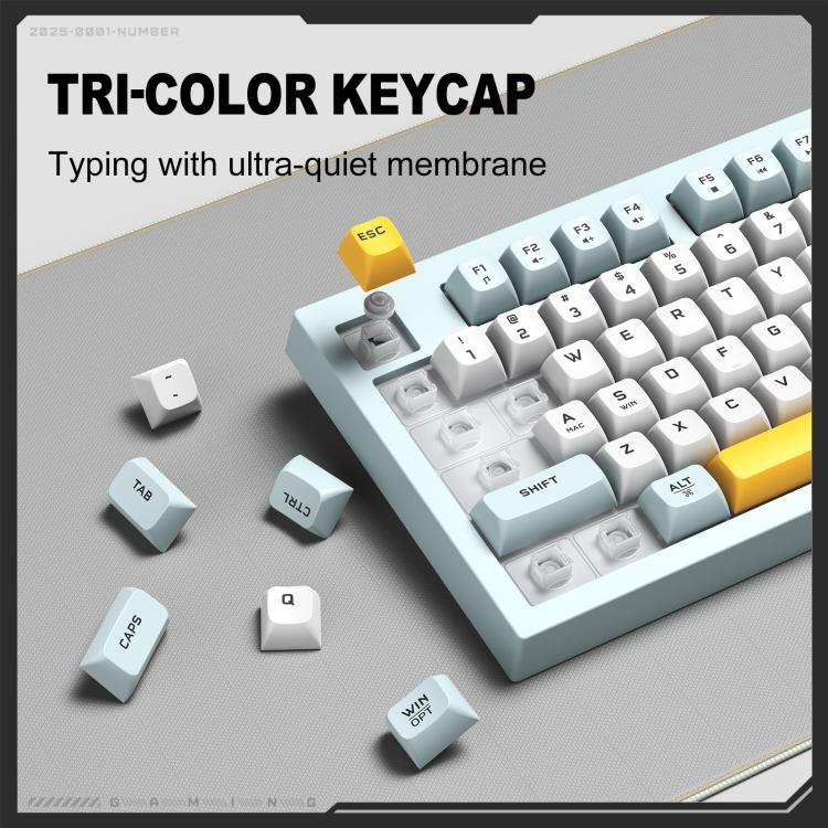 ONIKUMA G80 Bluetooth 2.4G Wired Silent Silver Membrane Keyboard(Green) - Wireless Keyboard by ONIKUMA | Online Shopping UK | buy2fix