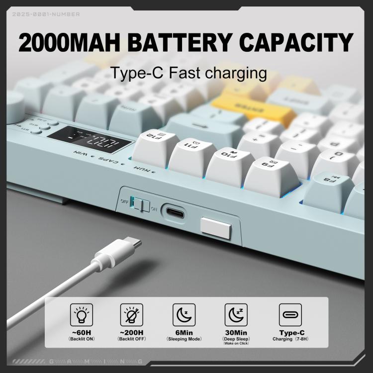 ONIKUMA G80 Bluetooth 2.4G Wired Silent Silver Membrane Keyboard(Green) - Wireless Keyboard by ONIKUMA | Online Shopping UK | buy2fix