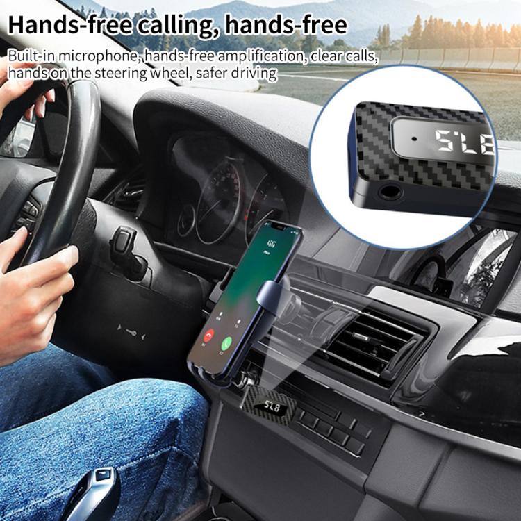 USB Car FM Transmitter Wireless Bluetooth Receiver(Black) - Bluetooth Adapters by buy2fix | Online Shopping UK | buy2fix