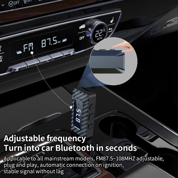 USB Car FM Transmitter Wireless Bluetooth Receiver(Black) - Bluetooth Adapters by buy2fix | Online Shopping UK | buy2fix