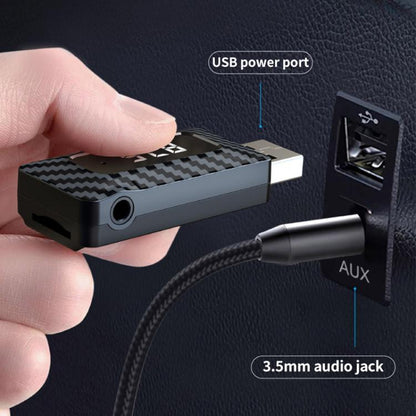 USB Car FM Transmitter Wireless Bluetooth Receiver(Black) - Bluetooth Adapters by buy2fix | Online Shopping UK | buy2fix