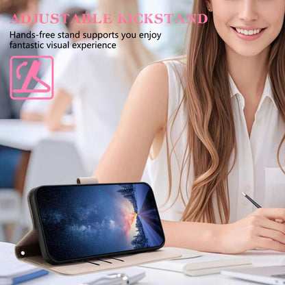 For iPhone Air Metal Bow Leather Phone Case with Hand Strap(Apricot) - iPhone Air Cases by buy2fix | Online Shopping UK | buy2fix