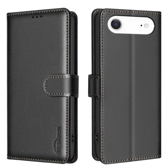 For iPhone Air Litchi Texture RFID Anti-theft Leather Phone Case(Black) - iPhone Air Cases by buy2fix | Online Shopping UK | buy2fix