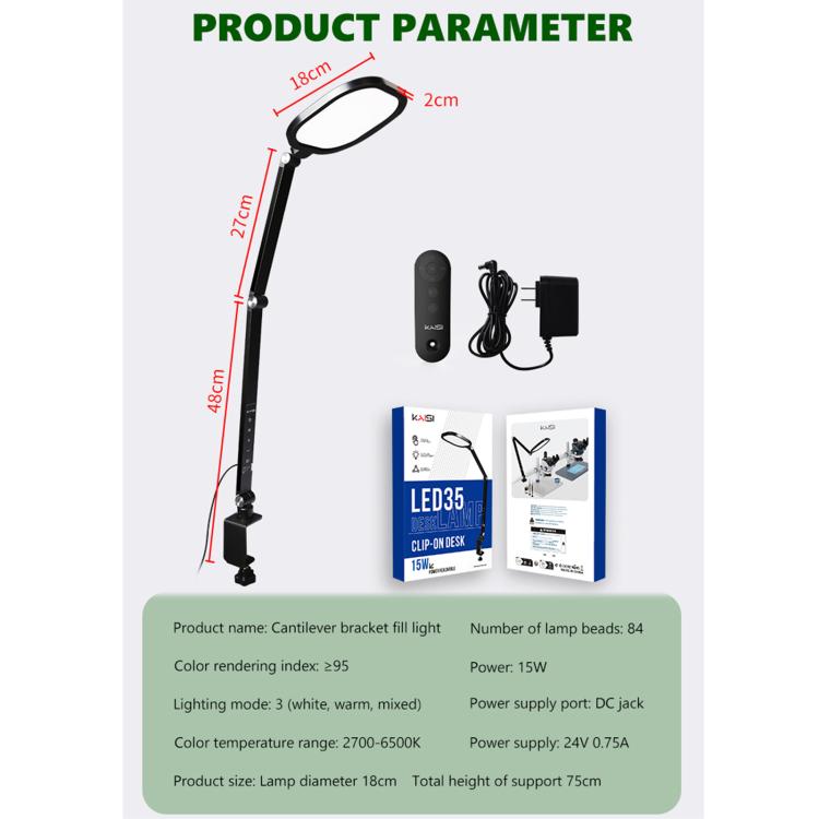 Kaisi LED35 Clip-Type Cantilever Support Fill Light - Microscope Magnifier Series by Kaisi | Online Shopping UK | buy2fix