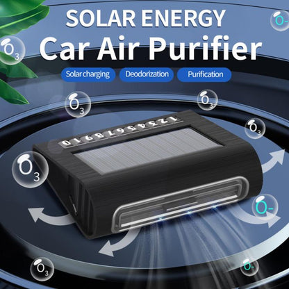 Solar Energy Car Air Purifier with Number Plate(Black) - Air Purifier by buy2fix | Online Shopping UK | buy2fix