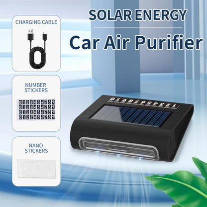 Solar Energy Car Air Purifier with Number Plate(Black) - Air Purifier by buy2fix | Online Shopping UK | buy2fix