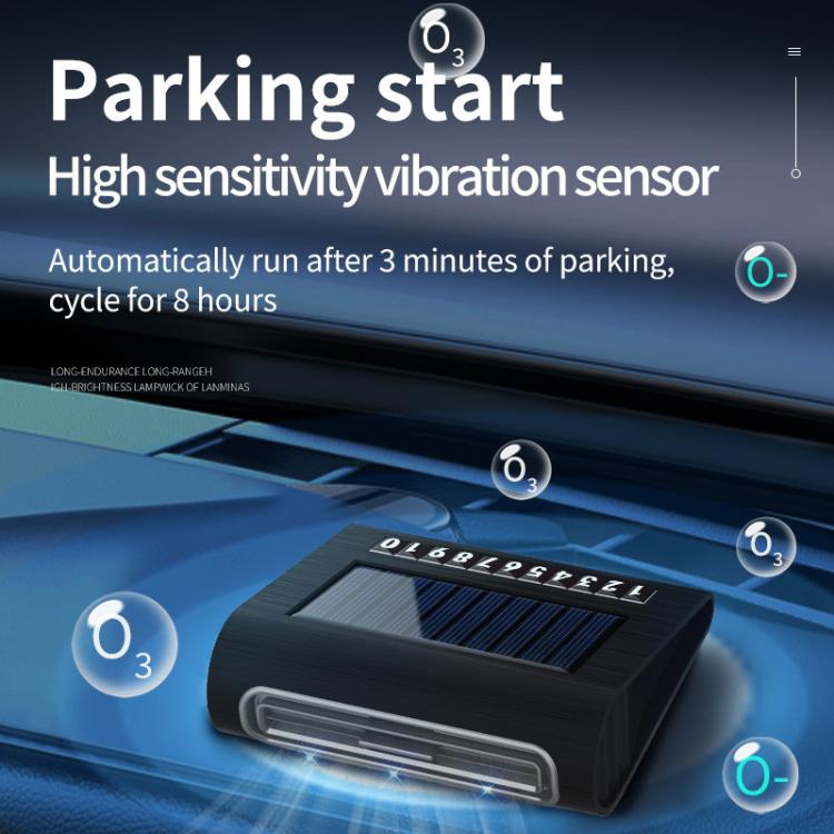 Solar Energy Car Air Purifier with Number Plate(Black) - Air Purifier by buy2fix | Online Shopping UK | buy2fix