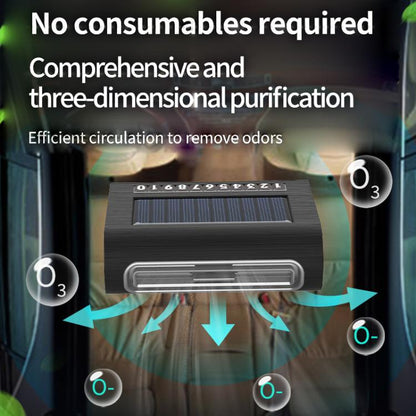 Solar Energy Car Air Purifier with Number Plate(Black) - Air Purifier by buy2fix | Online Shopping UK | buy2fix