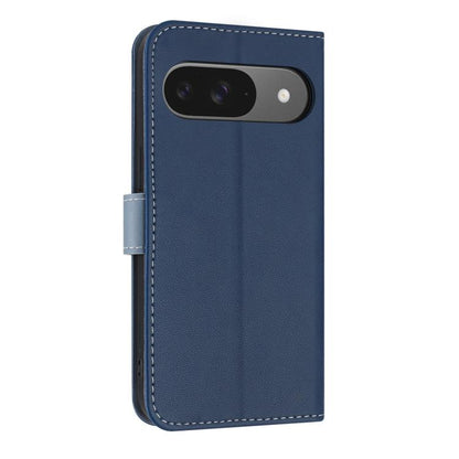 For Google Pixel 10 Pro / 9 Pro Metal Bow Leather Phone Case with Hand Strap(Dark Blue) - Google Cases by buy2fix | Online Shopping UK | buy2fix
