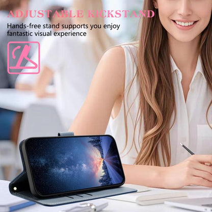 For Google Pixel 10 Pro / 9 Pro Metal Bow Leather Phone Case with Hand Strap(Dark Blue) - Google Cases by buy2fix | Online Shopping UK | buy2fix