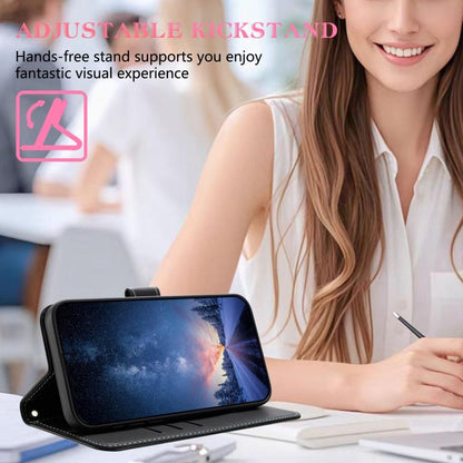 For Google Pixel 10 Pro / 9 Pro Metal Bow Leather Phone Case with Hand Strap(Black) - Google Cases by buy2fix | Online Shopping UK | buy2fix