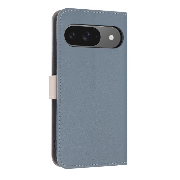 For Google Pixel 10 Pro / 9 Pro Metal Bow Leather Phone Case with Hand Strap(Light Blue) - Google Cases by buy2fix | Online Shopping UK | buy2fix