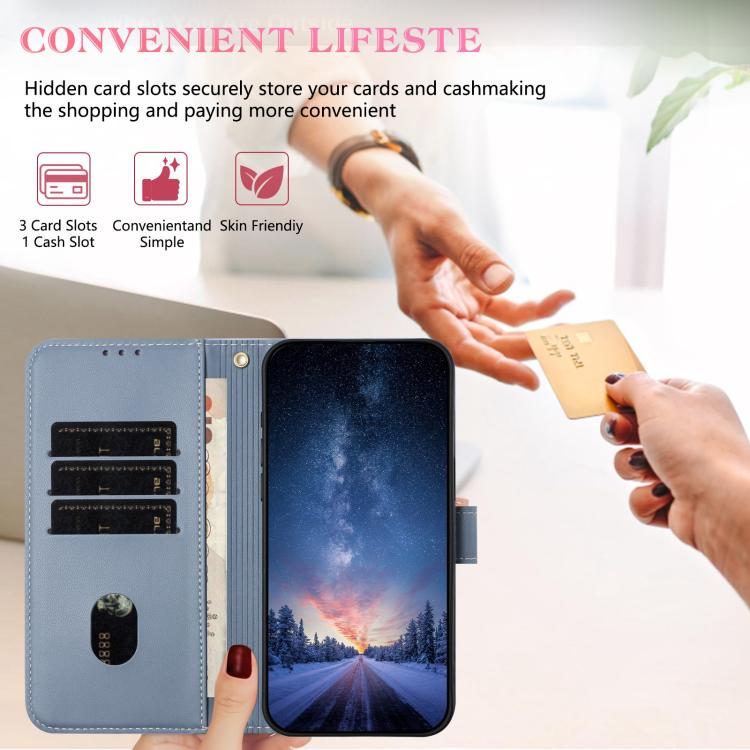 For Google Pixel 10 Pro XL / 9 Pro XL Metal Bow Leather Phone Case with Hand Strap(Dark Blue) - Google Cases by buy2fix | Online Shopping UK | buy2fix