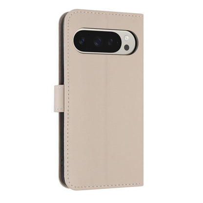 For Google Pixel 10 Pro XL / 9 Pro XL Metal Bow Leather Phone Case with Hand Strap(Apricot) - Google Cases by buy2fix | Online Shopping UK | buy2fix