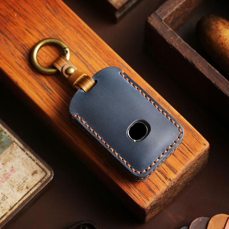 For Mazda Axela Hallmo B023 Crazy Horse Cowhide Car Key Protection Cover(Blue) - Car Key Cases by Hallmo | Online Shopping UK | buy2fix