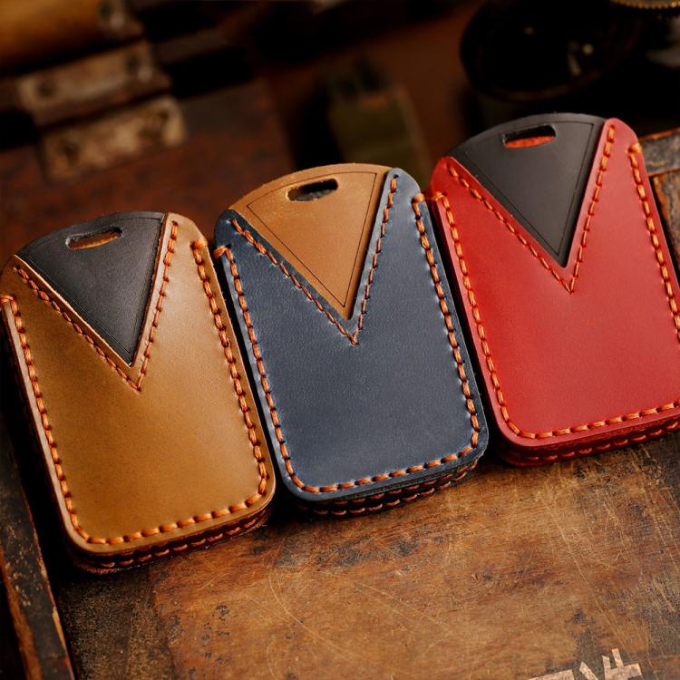 For Mazda Axela Hallmo B023 Crazy Horse Cowhide Car Key Protection Cover(Red) - Car Key Cases by Hallmo | Online Shopping UK | buy2fix