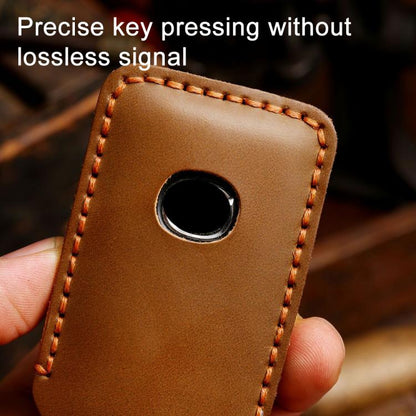 For Mazda Axela Hallmo B023 Crazy Horse Cowhide Car Key Protection Cover(Brown) - Car Key Cases by Hallmo | Online Shopping UK | buy2fix