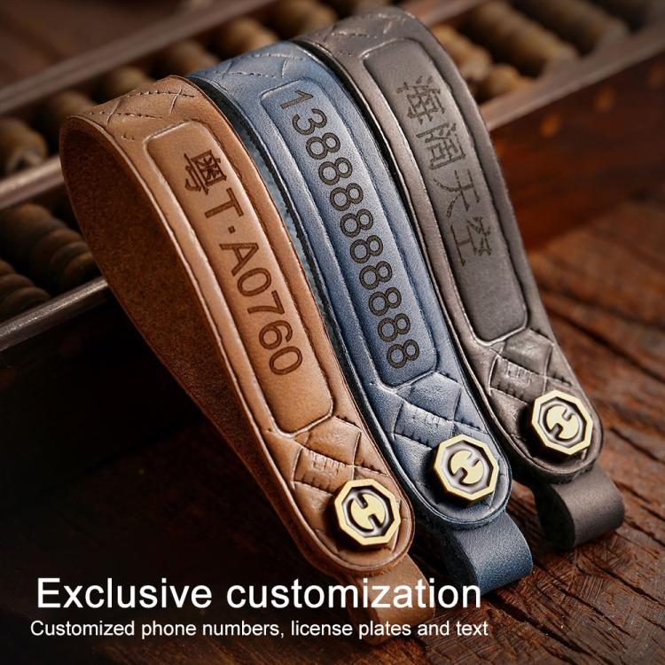 For Kia Carnival Hallmo B087 Crazy Horse Cowhide Car Key Protection Cover(Black) - Car Key Cases by Hallmo | Online Shopping UK | buy2fix