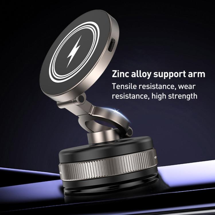 D1W 15W Rotatable Foldable Car Wireless Charging Magnetic Holder(Tarnish) - Wireless Charger Holders by buy2fix | Online Shopping UK | buy2fix