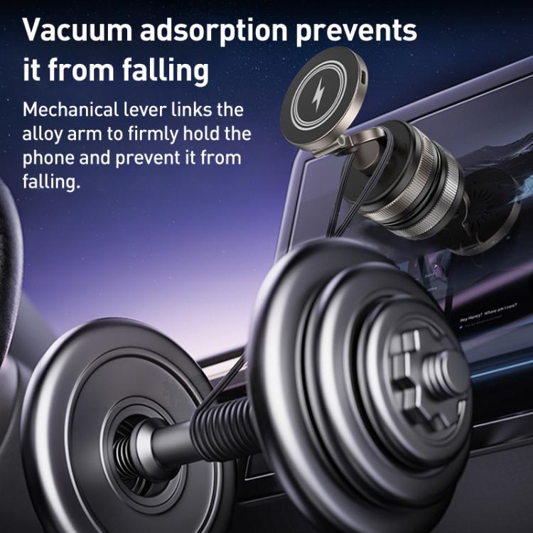 D1W 15W Rotatable Foldable Car Wireless Charging Magnetic Holder(Tarnish) - Wireless Charger Holders by buy2fix | Online Shopping UK | buy2fix