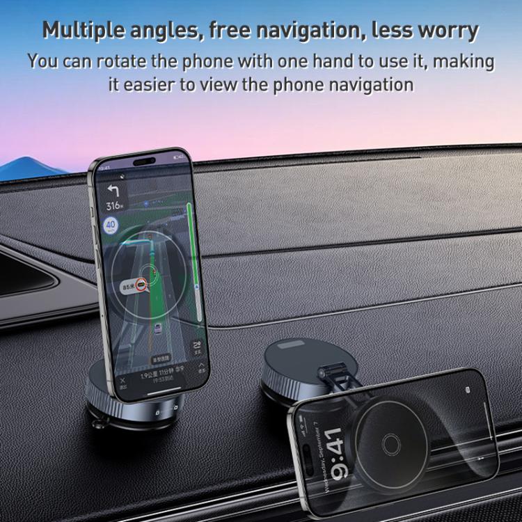 Q11 Vacuum Adsorption Foldable Magnetic Car Holder(Black) - Universal Car Holders by buy2fix | Online Shopping UK | buy2fix