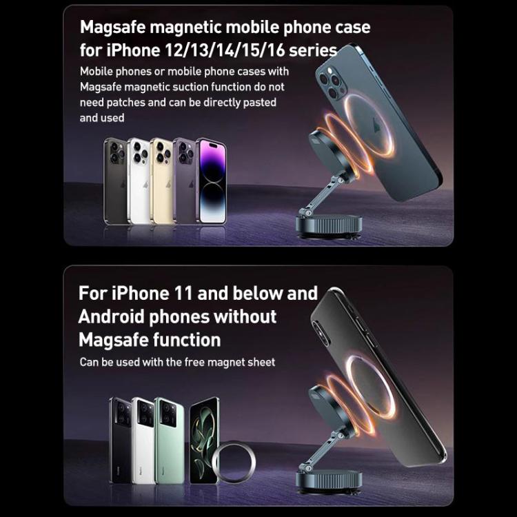 Q11 Vacuum Adsorption Foldable Magnetic Car Holder(Black) - Universal Car Holders by buy2fix | Online Shopping UK | buy2fix