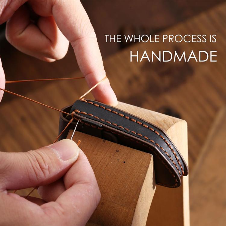 For Buick Envision Plus 2023 Hallmo Crazy Horse Cowhide Car Key Protection Cover(3-button Black) - Car Key Cases by Hallmo | Online Shopping UK | buy2fix