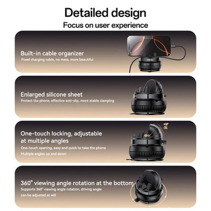 Yesido C272 360 Degree Rotating Car Center Console Phone Holder(Black) - Universal Car Holders by Yesido | Online Shopping UK | buy2fix