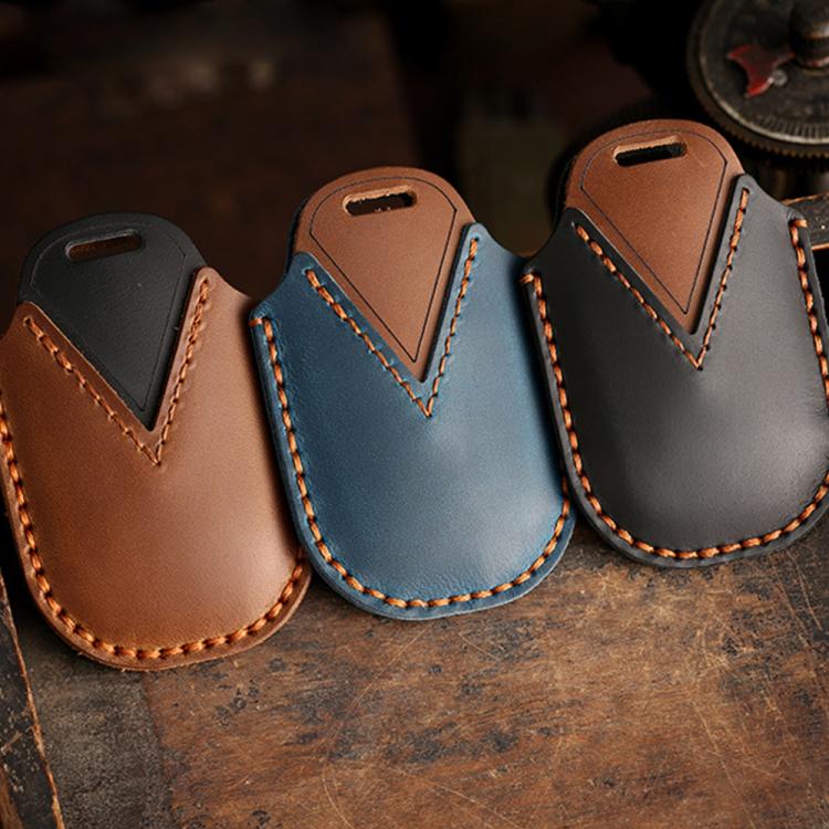 For Honda Odyssey 2024 Hallmo Crazy Horse Cowhide Car Key Protection Cover(6-button Brown) - Car Key Cases by Hallmo | Online Shopping UK | buy2fix