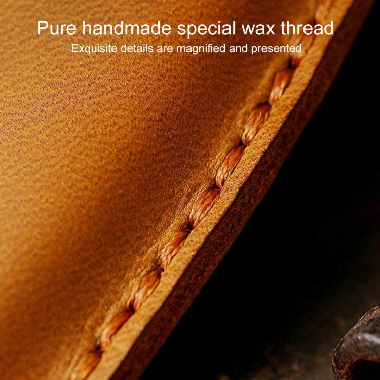 For Honda Odyssey 2024 Hallmo Crazy Horse Cowhide Car Key Protection Cover(2-button Brown) - Car Key Cases by Hallmo | Online Shopping UK | buy2fix