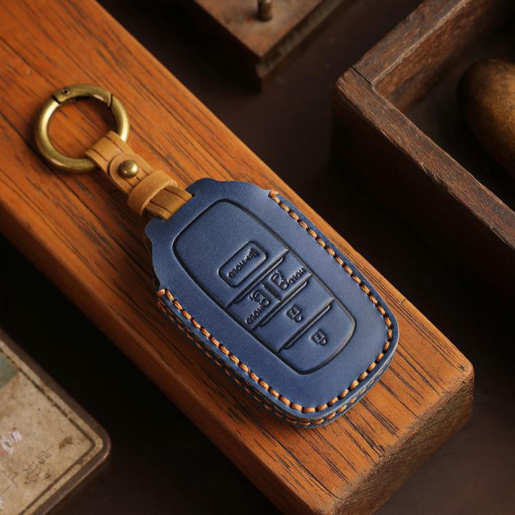 For Toyota SIENNA / Granvia / Alphard / Vellfire Hallmo Crazy Horse Cowhide Car Key Protection Cover(5-button Brown) - Car Key Cases by Hallmo | Online Shopping UK | buy2fix