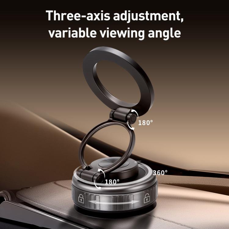 G512 Multifunctional Vacuum Double-Sided Magnetic Car Phone Holder(Grey) - Universal Car Holders by buy2fix | Online Shopping UK | buy2fix