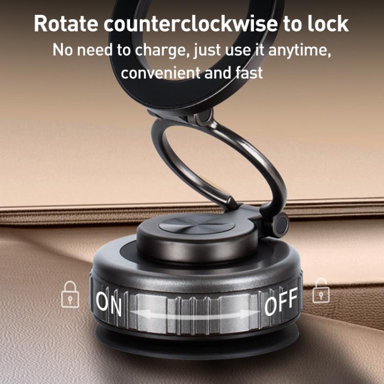 G512 Multifunctional Vacuum Double-Sided Magnetic Car Phone Holder(Grey) - Universal Car Holders by buy2fix | Online Shopping UK | buy2fix