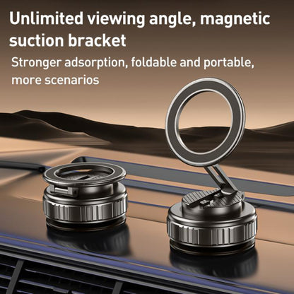 G712 Vacuum Adsorption Foldable Magnetic Car Phone Holder(Silver) - Universal Car Holders by buy2fix | Online Shopping UK | buy2fix
