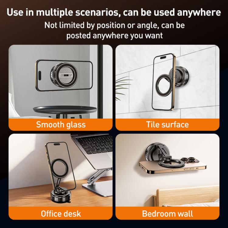 G712 Vacuum Adsorption Foldable Magnetic Car Phone Holder(Silver) - Universal Car Holders by buy2fix | Online Shopping UK | buy2fix