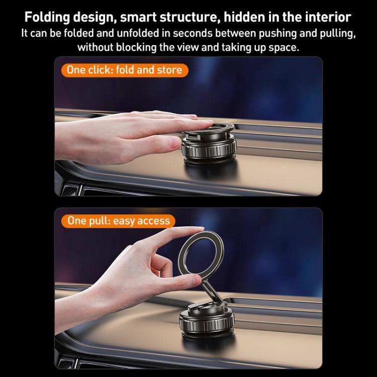 G712 Vacuum Adsorption Foldable Magnetic Car Phone Holder(Silver) - Universal Car Holders by buy2fix | Online Shopping UK | buy2fix