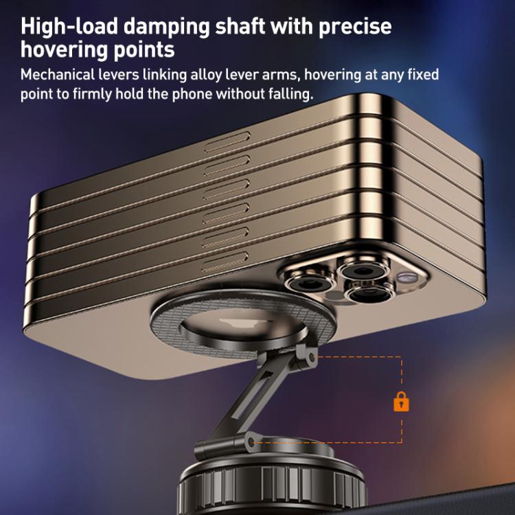 G712 Vacuum Adsorption Foldable Magnetic Car Phone Holder(Silver) - Universal Car Holders by buy2fix | Online Shopping UK | buy2fix