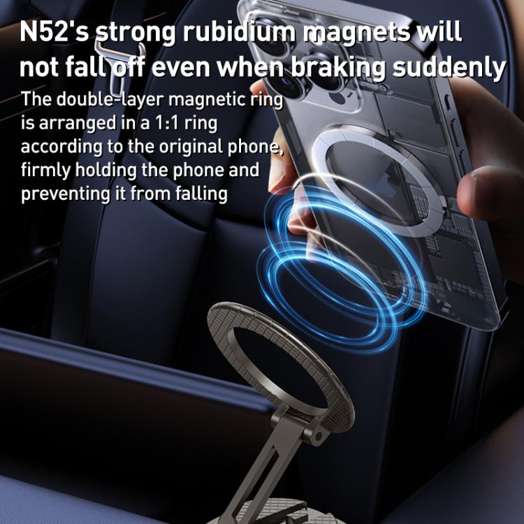 G712 Vacuum Adsorption Foldable Magnetic Car Phone Holder(Silver) - Universal Car Holders by buy2fix | Online Shopping UK | buy2fix