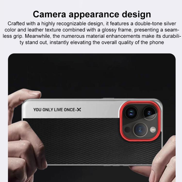 For iPhone Air Camera Design Diamond Texture Leather PC Phone Case(Orange) - iPhone Air Cases by buy2fix | Online Shopping UK | buy2fix