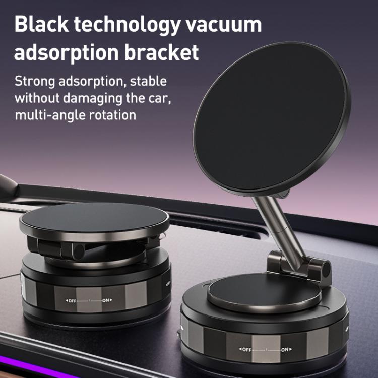 CC-T30-2F Vacuum Adsorption Alloy Magnetic Car Phone Holder(Black) - Universal Car Holders by buy2fix | Online Shopping UK | buy2fix