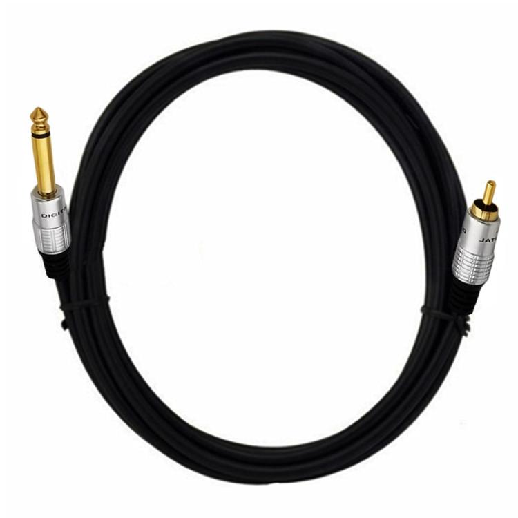 6.35mm Mono Plug Male to RCA Male Audio Adapter Cable for Ampfler, Speaker, Guitar, Length:3m(Black) - RCA Cable by buy2fix | Online Shopping UK | buy2fix