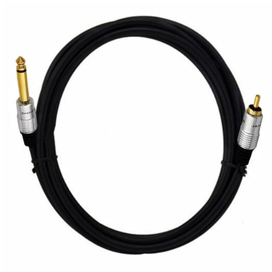 6.35mm Mono Plug Male to RCA Male Audio Adapter Cable for Ampfler, Speaker, Guitar, Length:3m(Black) - RCA Cable by buy2fix | Online Shopping UK | buy2fix