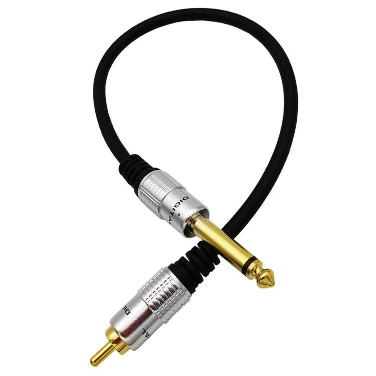 6.35mm Mono Plug Male to RCA Male Audio Adapter Cable for Ampfler, Speaker, Guitar, Length:1.8m(Black) - RCA Cable by buy2fix | Online Shopping UK | buy2fix