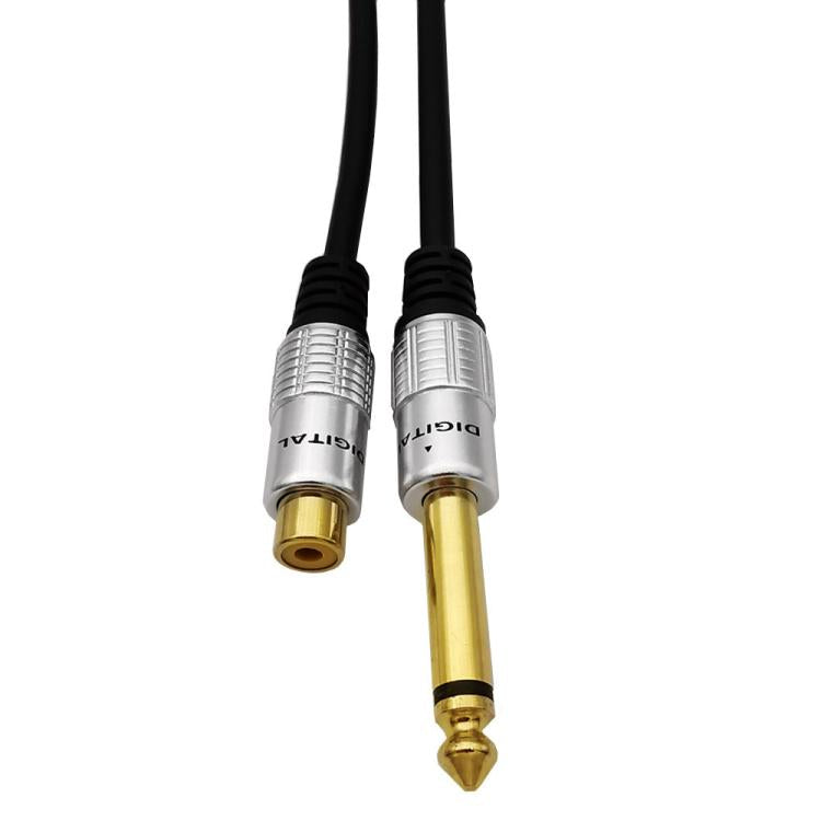6.35mm Mono Plug Male to RCA Female Audio Adapter Cable for Ampfler, Speaker, Guitar, Length:1.8m(Black) - RCA Cable by buy2fix | Online Shopping UK | buy2fix