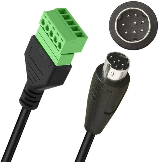 S-Video 8 Pin Male to 5 Pin Female Bolt Screw with Shield Terminals Pluggable Type Adapter Cable, Length:0.3m(Black) - Cables by buy2fix | Online Shopping UK | buy2fix