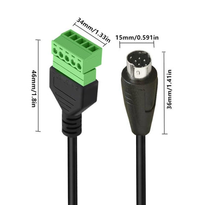 S-Video 8 Pin Male to 5 Pin Female Bolt Screw with Shield Terminals Pluggable Type Adapter Cable, Length:0.3m(Black) - Cables by buy2fix | Online Shopping UK | buy2fix